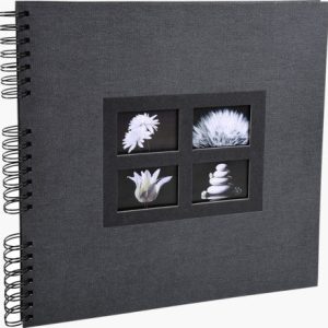 ALBUM PHOTOS À SPIRALES 60 PAGES NOIRES PASSION - 32X32 CM - NOIR